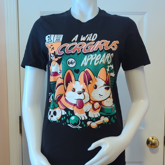Hot Topic Other - Black Matter Corgirus Comic Graphic Tee Size S